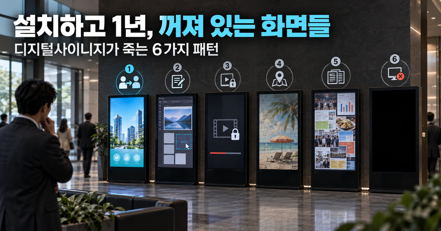 설치하고 1년, 꺼져 있는 화면들 - 디지털사이니지가 죽는 6가지 패턴